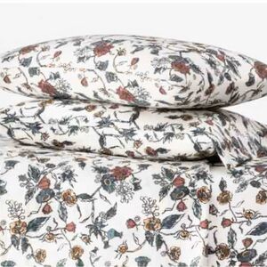Queen flannel floral used sheet set by Threshold
